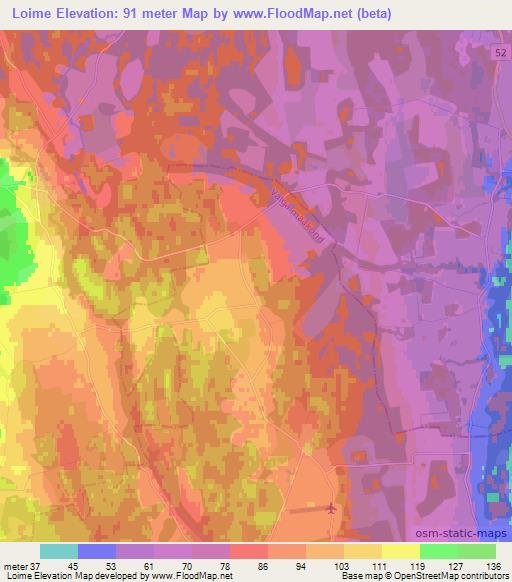 Loime,Estonia Elevation Map