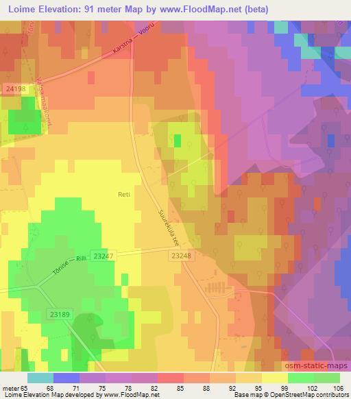 Loime,Estonia Elevation Map