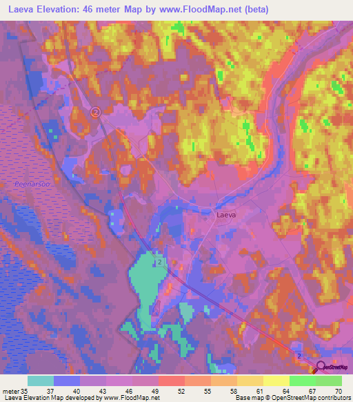 Laeva,Estonia Elevation Map