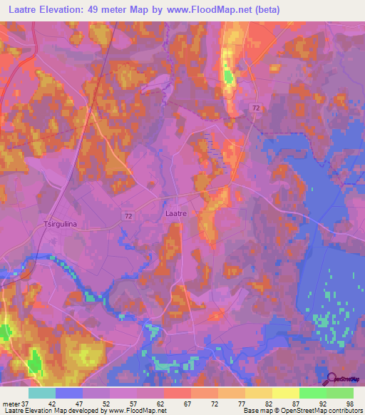Laatre,Estonia Elevation Map