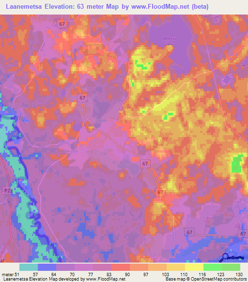 Laanemetsa,Estonia Elevation Map
