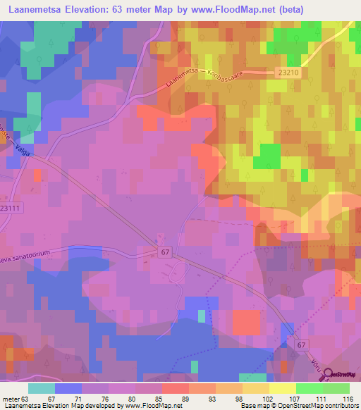 Laanemetsa,Estonia Elevation Map