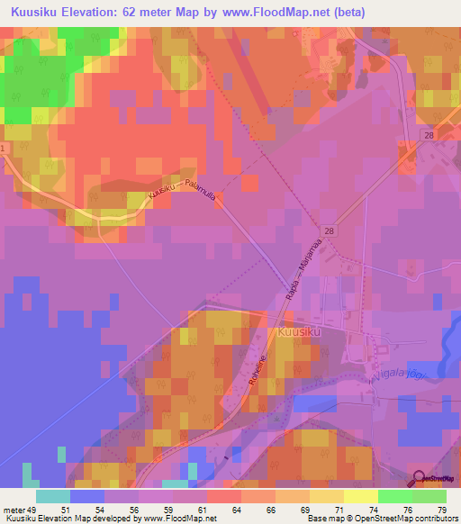 Kuusiku,Estonia Elevation Map