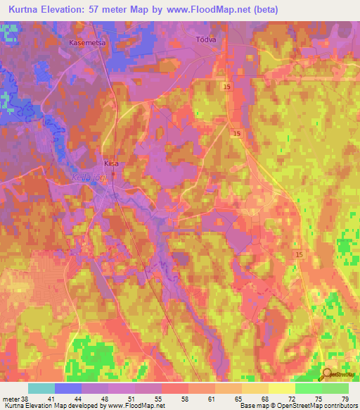 Kurtna,Estonia Elevation Map