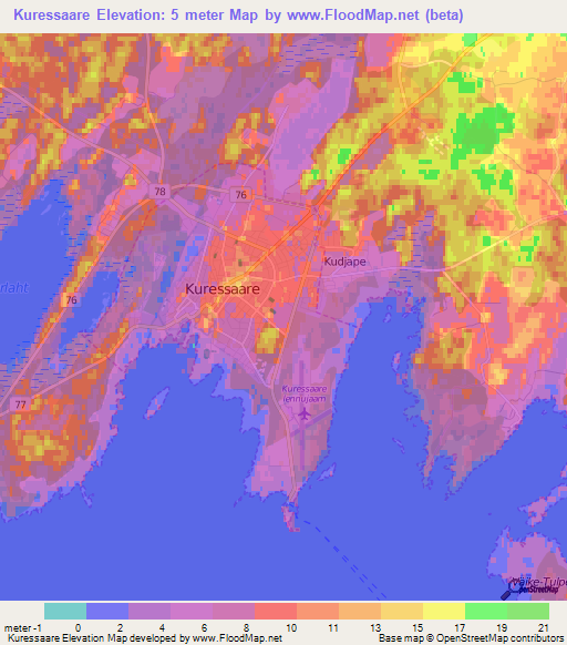 Kuressaare,Estonia Elevation Map