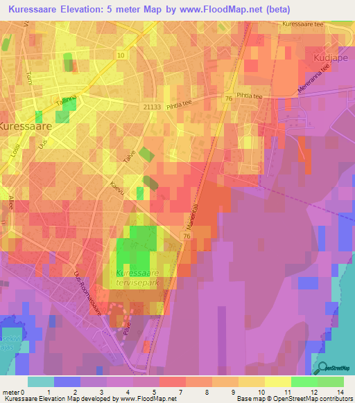 Kuressaare,Estonia Elevation Map