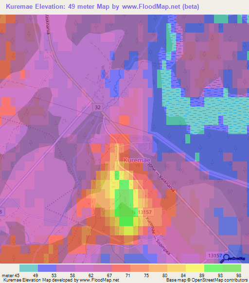 Kuremae,Estonia Elevation Map