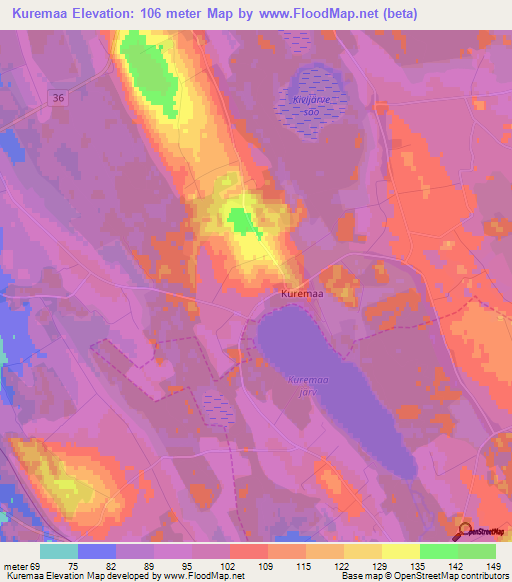 Kuremaa,Estonia Elevation Map