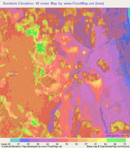 Kurekula,Estonia Elevation Map