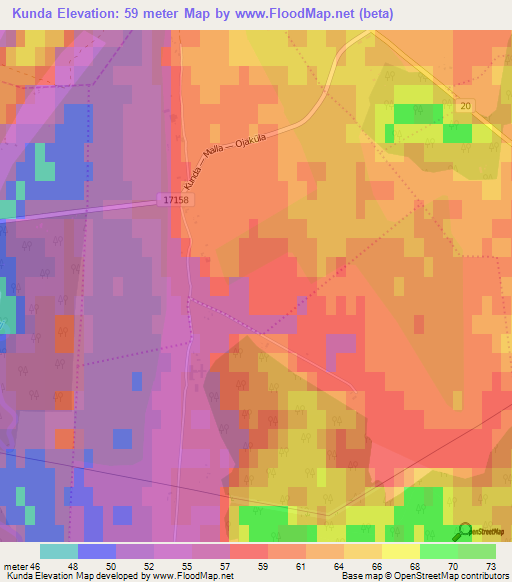 Kunda,Estonia Elevation Map