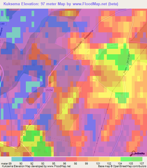 Kuksema,Estonia Elevation Map