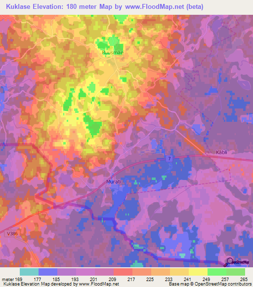 Kuklase,Estonia Elevation Map