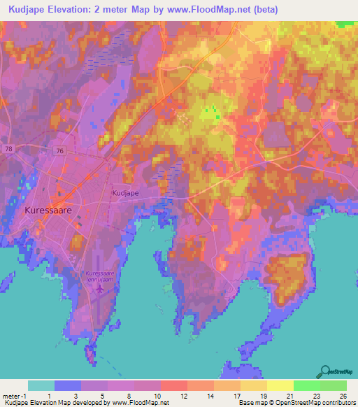 Kudjape,Estonia Elevation Map