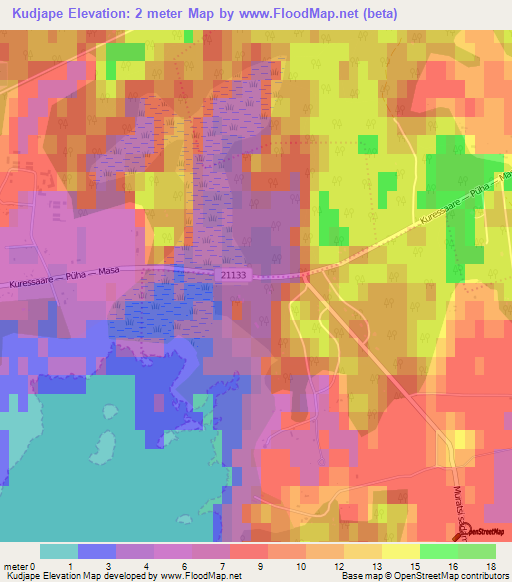 Kudjape,Estonia Elevation Map
