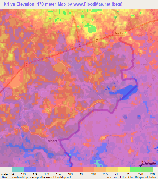 Kriiva,Estonia Elevation Map