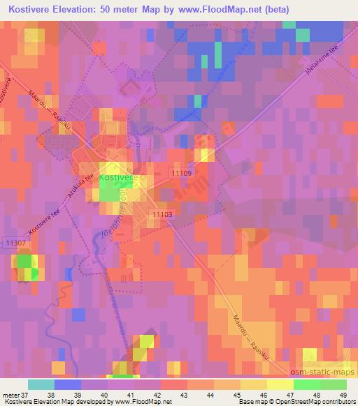 Kostivere,Estonia Elevation Map