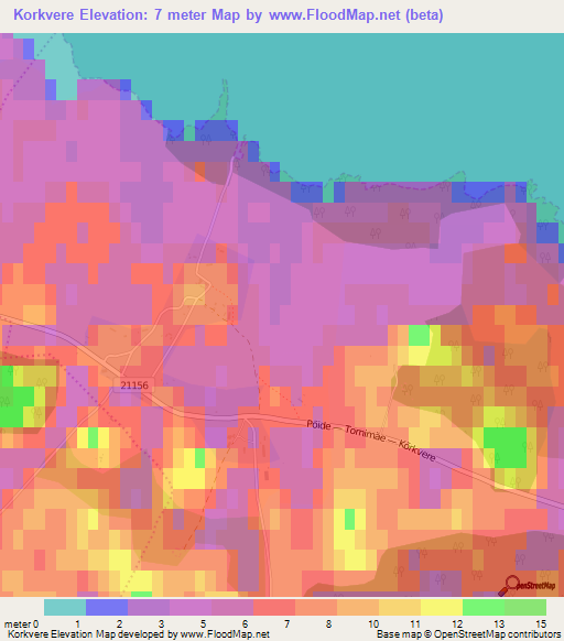 Korkvere,Estonia Elevation Map