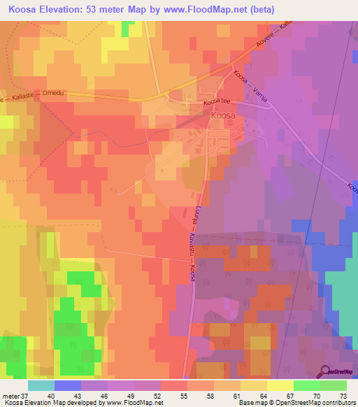 Koosa,Estonia Elevation Map