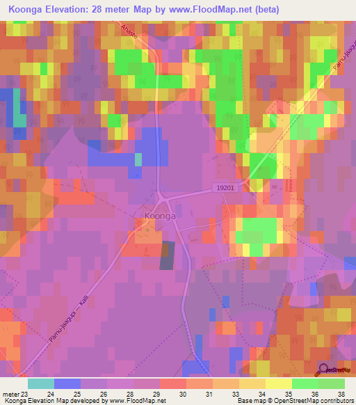 Koonga,Estonia Elevation Map