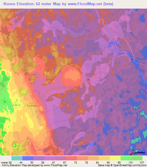 Konnu,Estonia Elevation Map