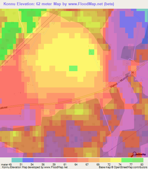 Konnu,Estonia Elevation Map