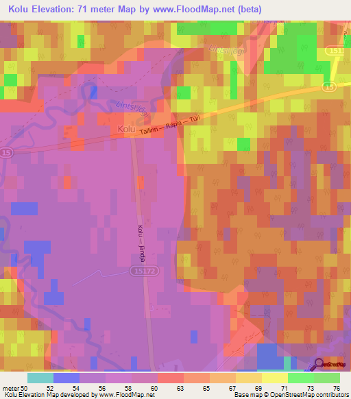 Kolu,Estonia Elevation Map