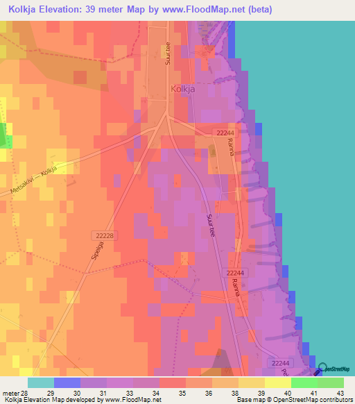 Kolkja,Estonia Elevation Map