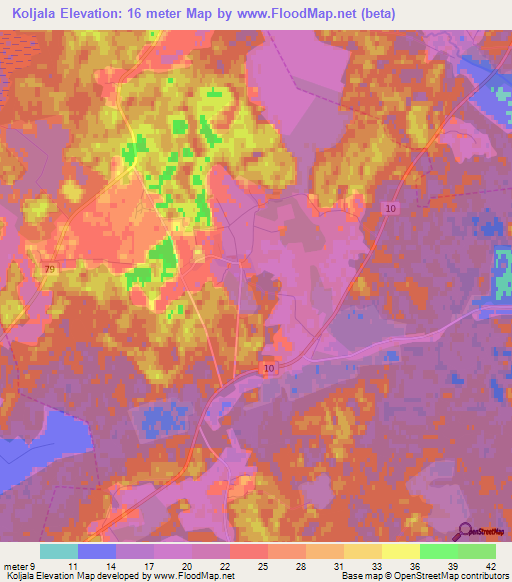 Koljala,Estonia Elevation Map