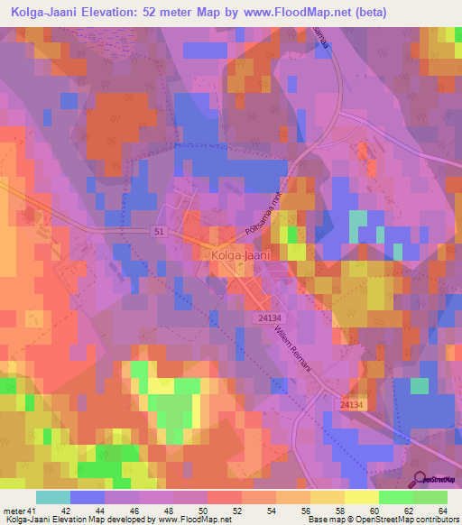 Kolga-Jaani,Estonia Elevation Map