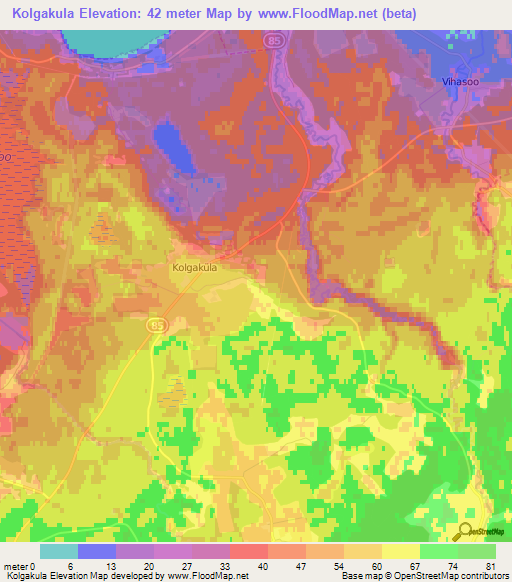 Kolgakula,Estonia Elevation Map