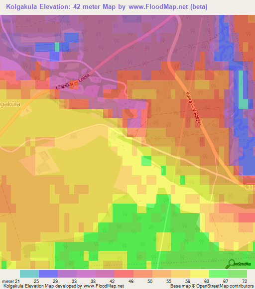 Kolgakula,Estonia Elevation Map