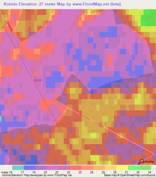 Koimla,Estonia Elevation Map