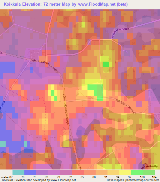 Koikkula,Estonia Elevation Map