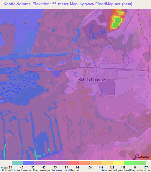 Kohtla-Nomme,Estonia Elevation Map