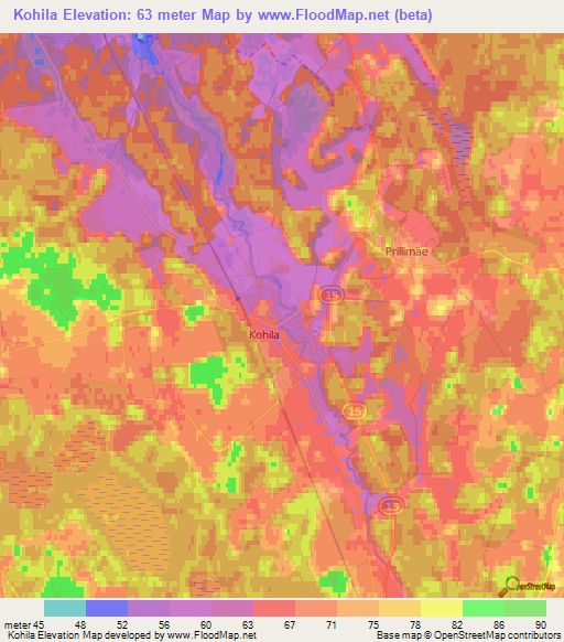 Kohila,Estonia Elevation Map