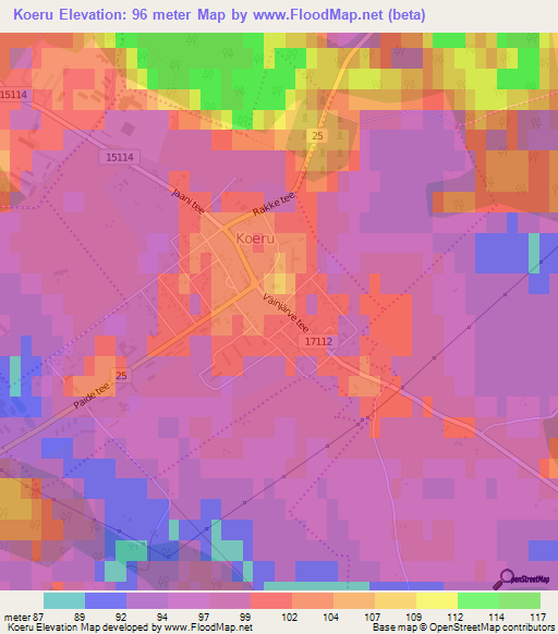 Koeru,Estonia Elevation Map