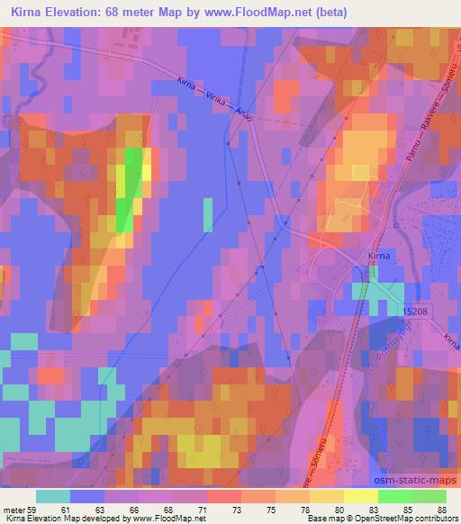 Kirna,Estonia Elevation Map