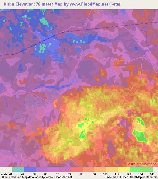 Kirbu,Estonia Elevation Map