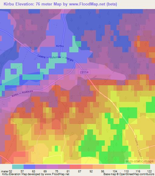 Kirbu,Estonia Elevation Map