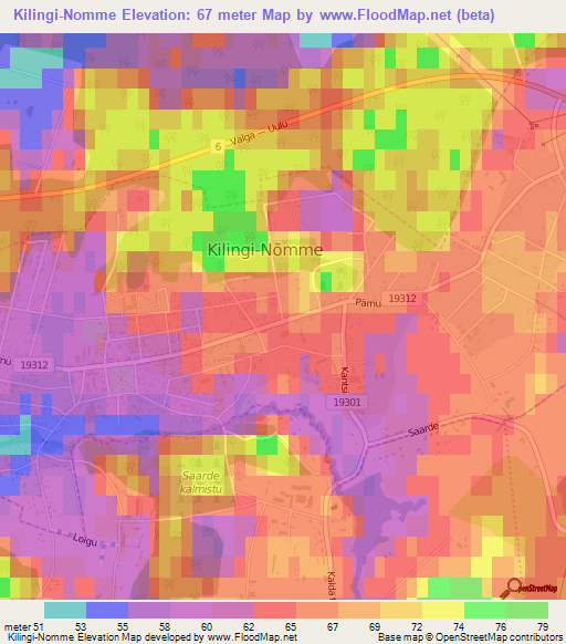 Kilingi-Nomme,Estonia Elevation Map