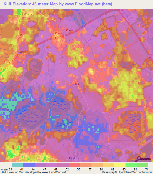 Kiili,Estonia Elevation Map