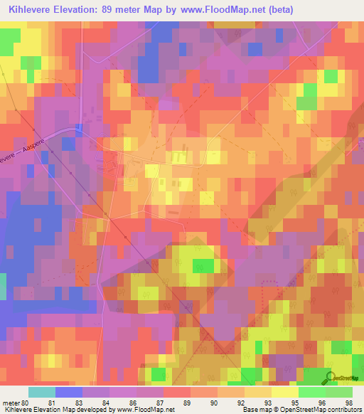 Kihlevere,Estonia Elevation Map