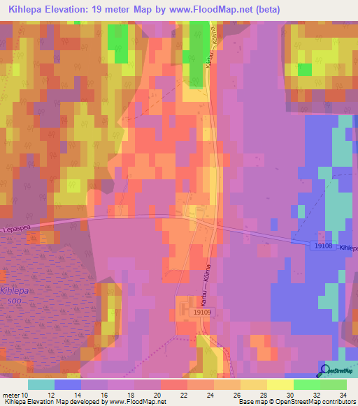 Kihlepa,Estonia Elevation Map