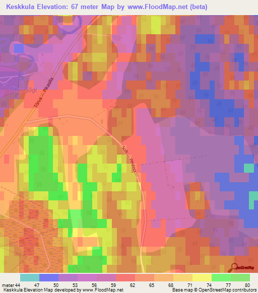 Keskkula,Estonia Elevation Map