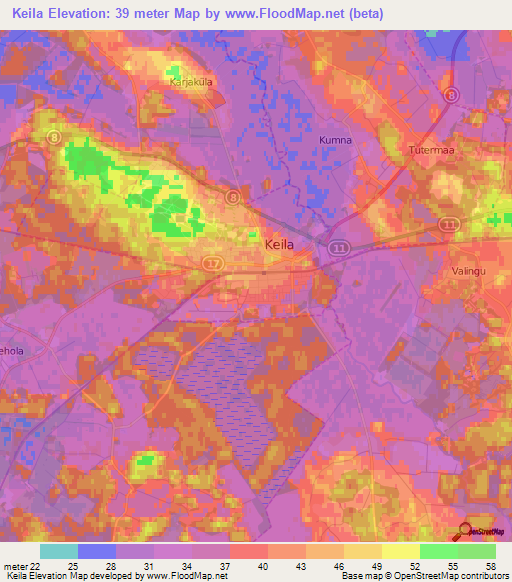 Keila,Estonia Elevation Map