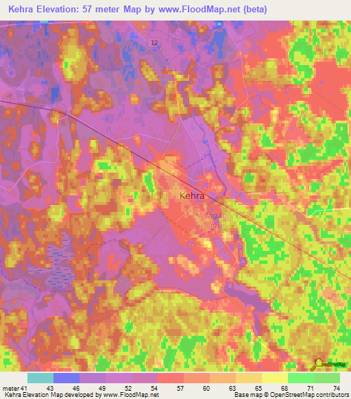 Kehra,Estonia Elevation Map
