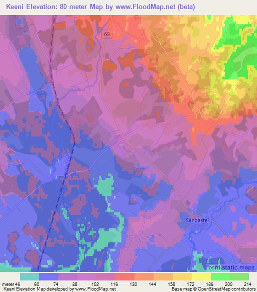 Keeni,Estonia Elevation Map