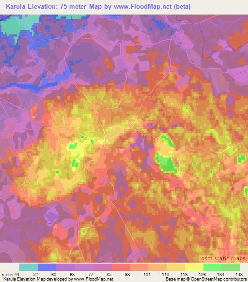 Karula,Estonia Elevation Map