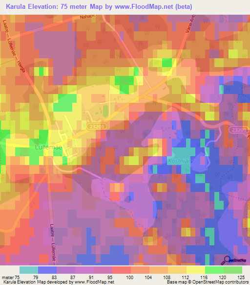 Karula,Estonia Elevation Map