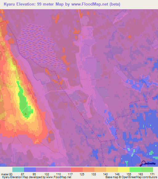 Kyaru,Estonia Elevation Map